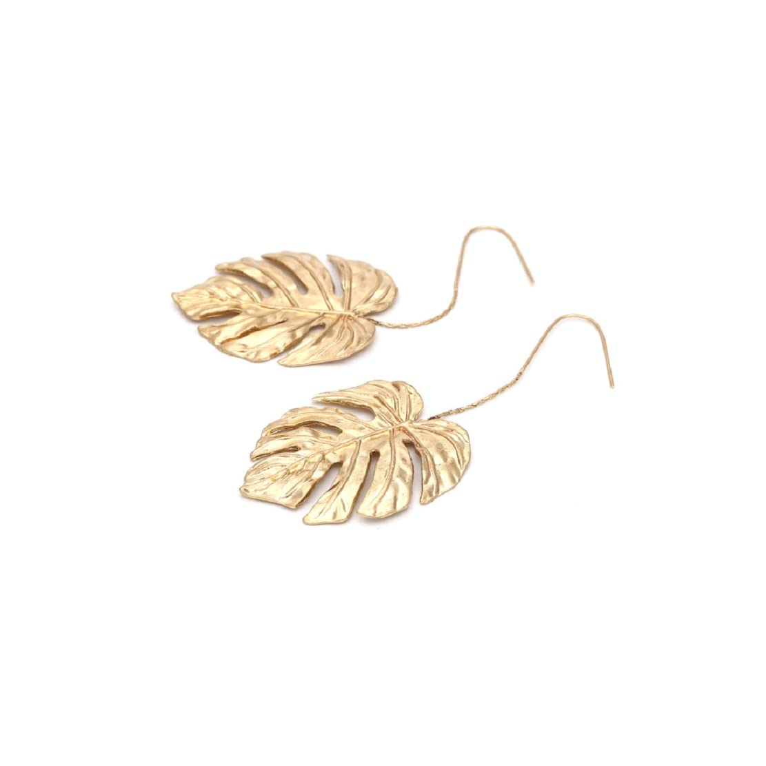 Gold Monstera Leaf Earrings