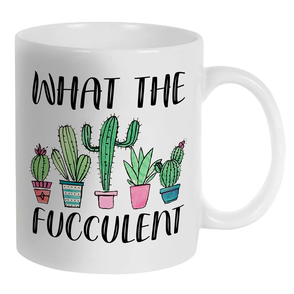 “What the Fucculent” Funny Plant Mug