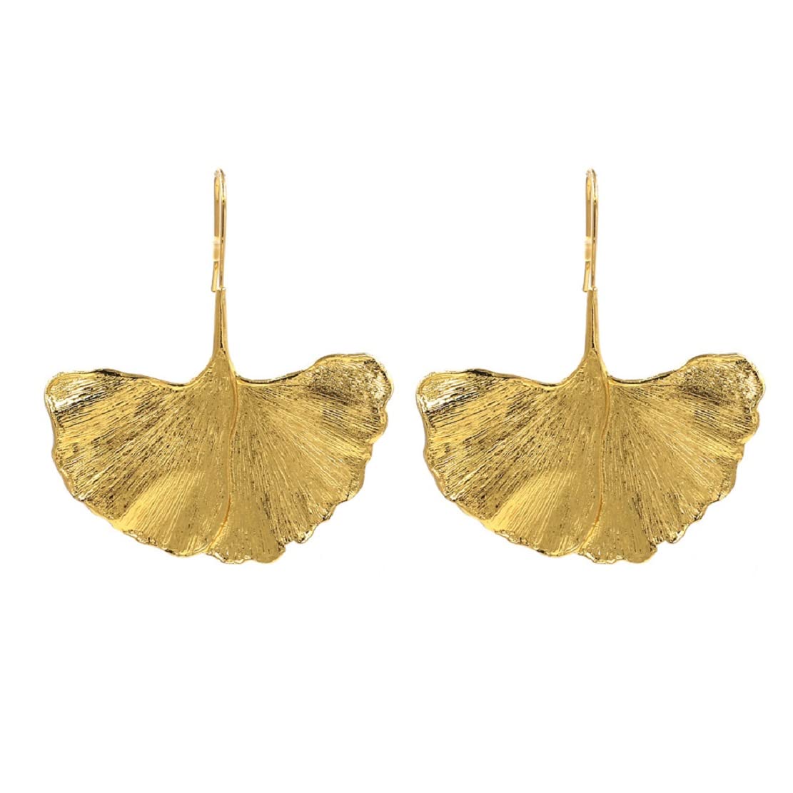 Gold Ginkgo Leaf Earrings