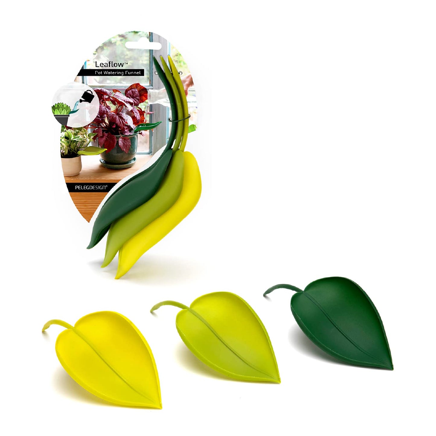 Leaf-Shaped Plant Watering Funnels (Set of 3)