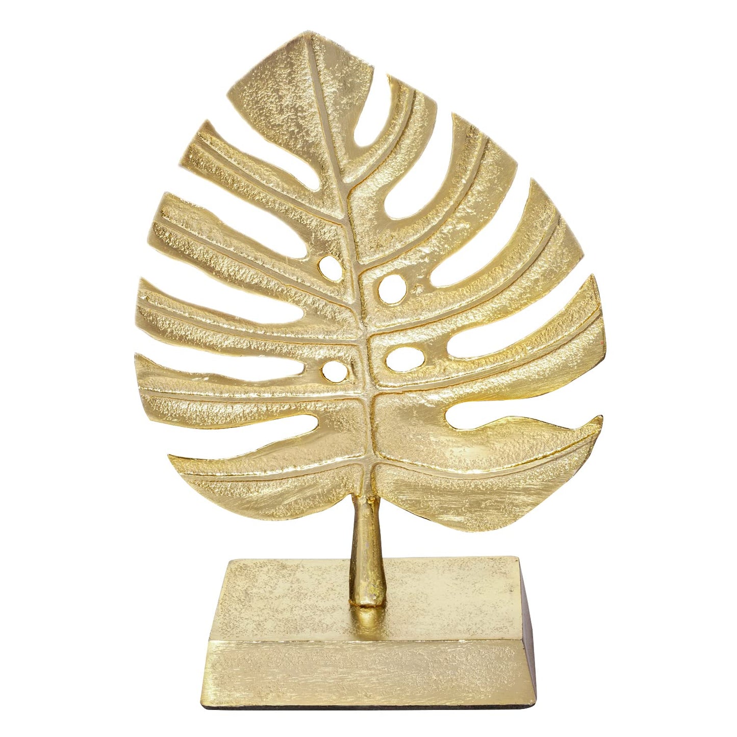 Gold Monstera Leaf Sculpture Decor