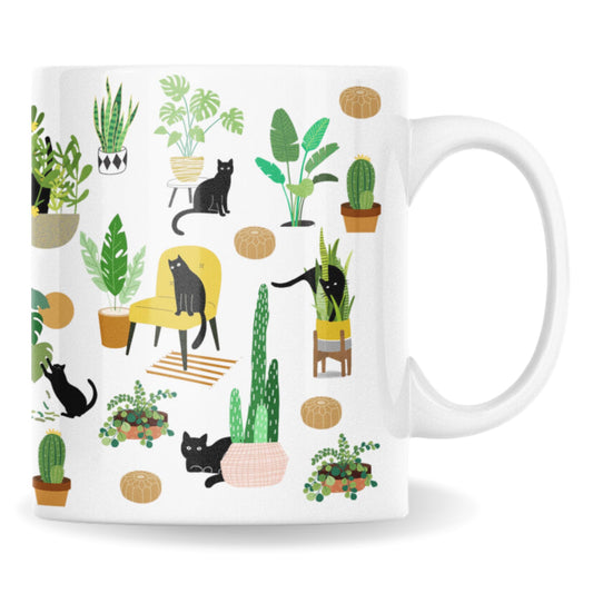 Cat & Plant Lover Coffee Mug