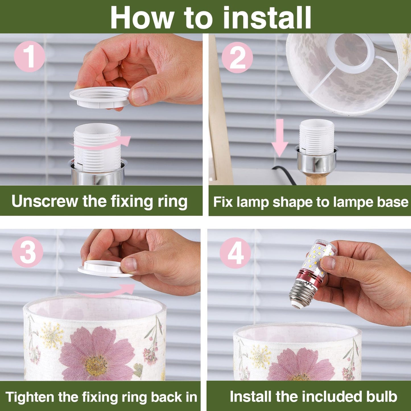 Pressed Flower Table Lamp