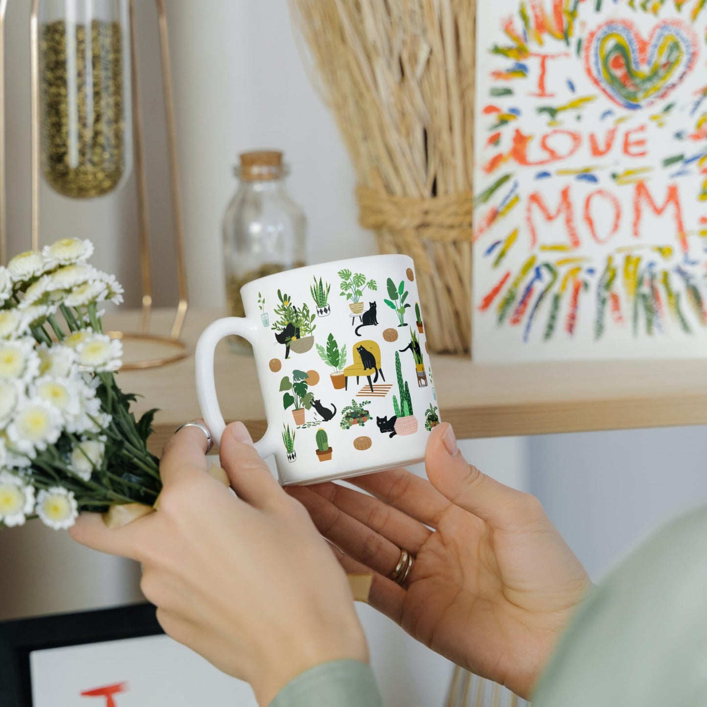 Cat & Plant Lover Coffee Mug