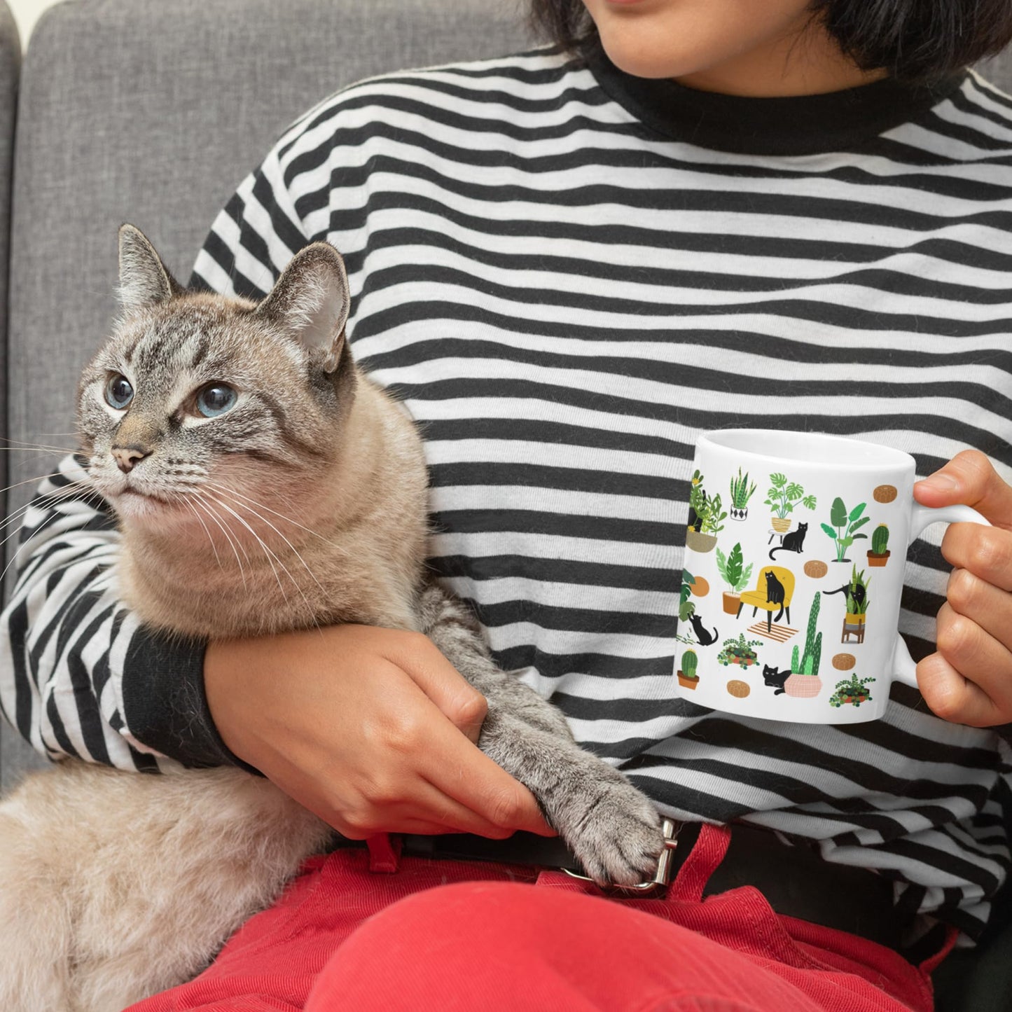Cat & Plant Lover Coffee Mug