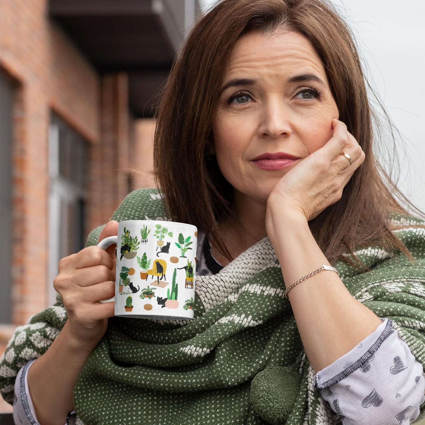 Cat & Plant Lover Coffee Mug