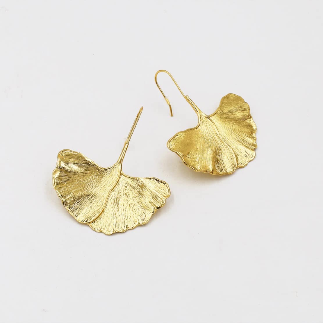Gold Ginkgo Leaf Earrings