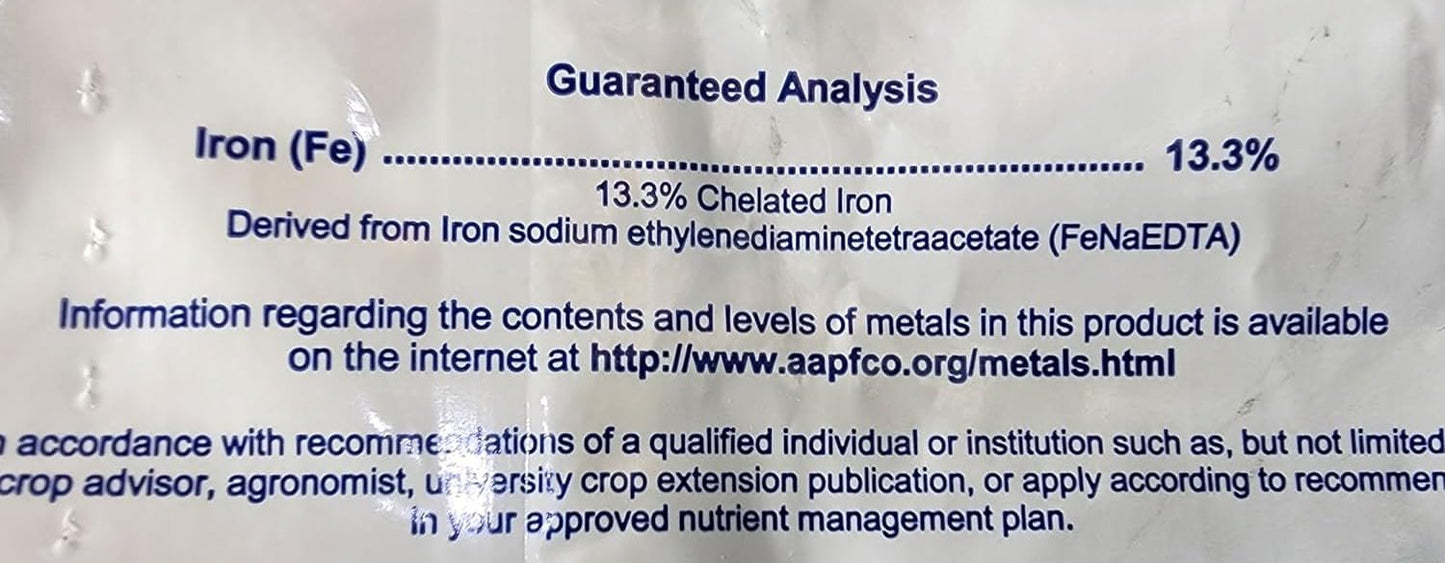 Chelated Iron for Plants (13.3% EDTA - 200 Grams)