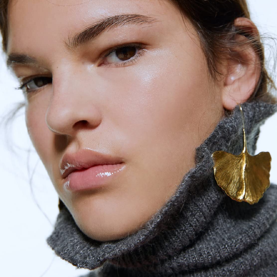 Gold Ginkgo Leaf Earrings