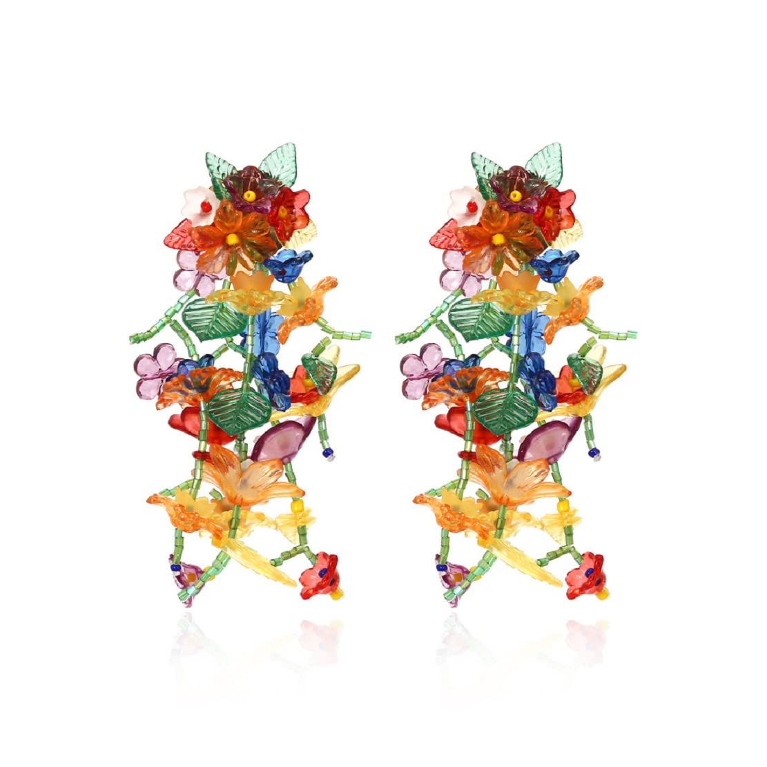 Colourful Statement Floral Earrings
