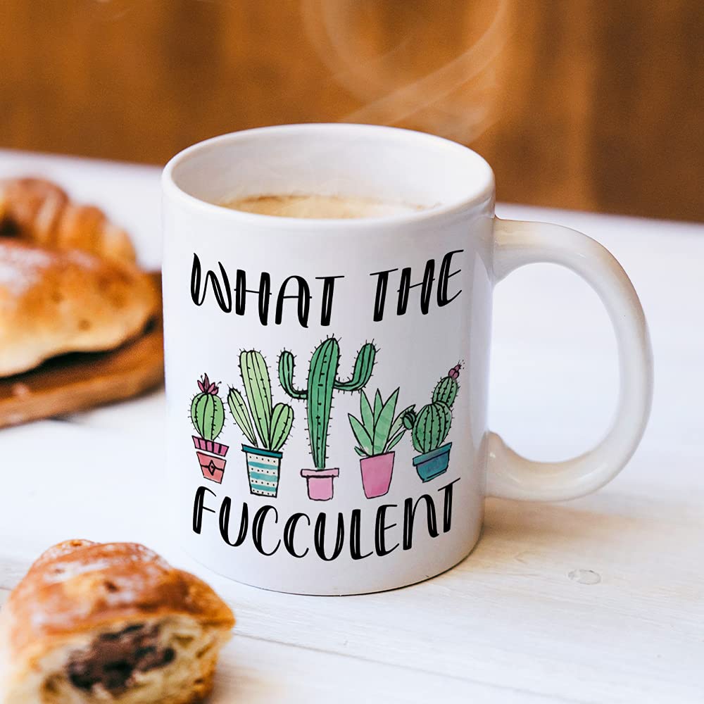 “What the Fucculent” Funny Plant Mug