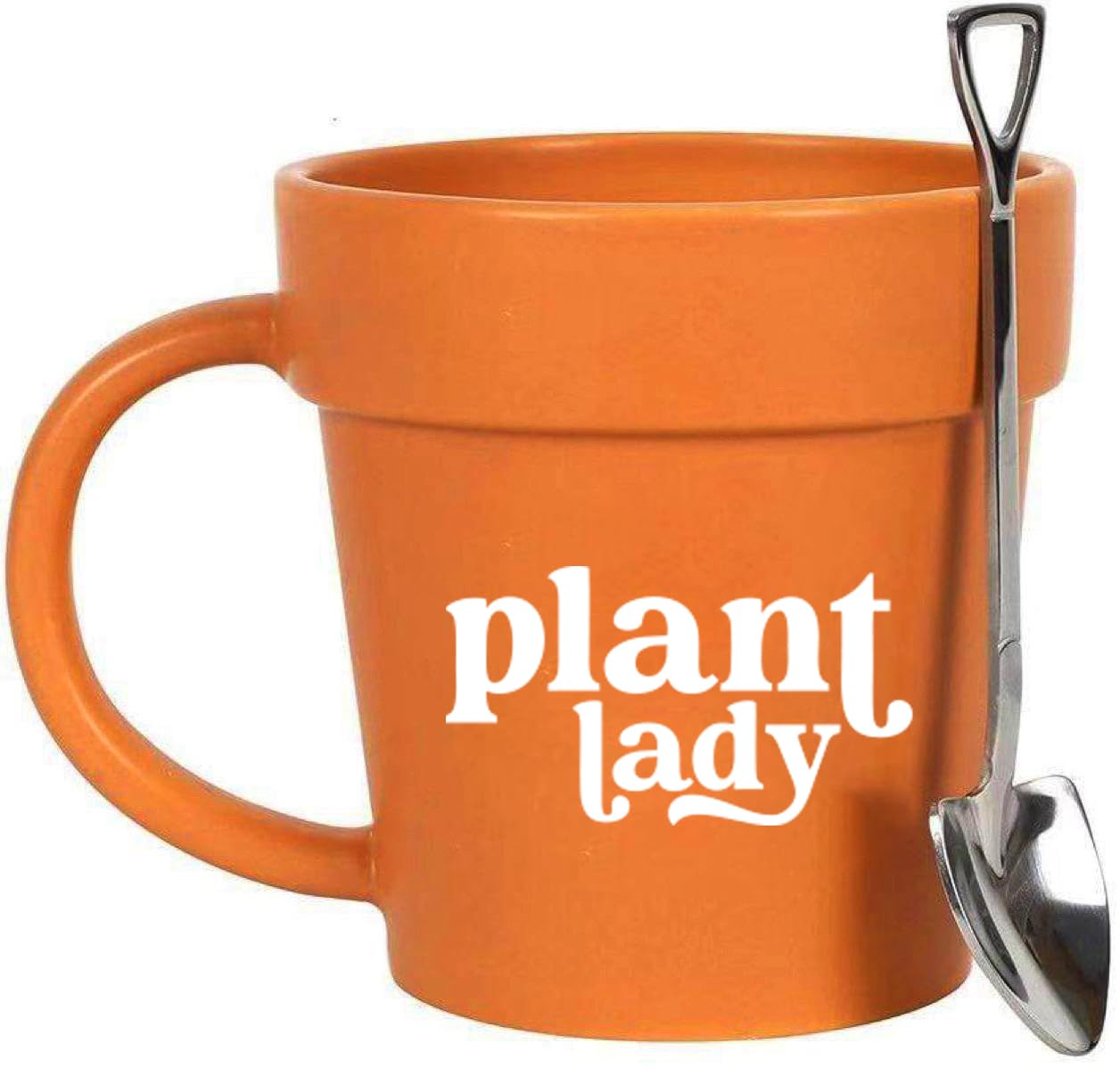 “Plant Lady” Gardening Coffee Mug with Shovel Spoon