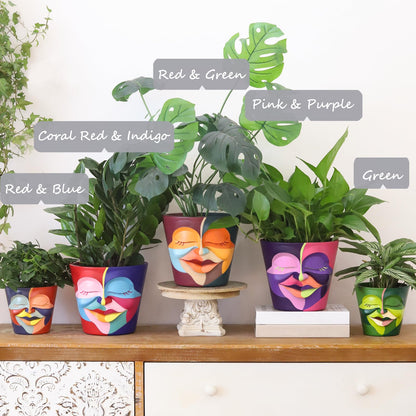 Unique Face Plant Pot with Drainage