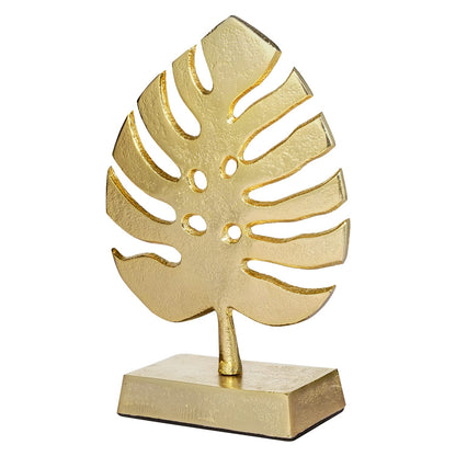 Gold Monstera Leaf Sculpture Decor