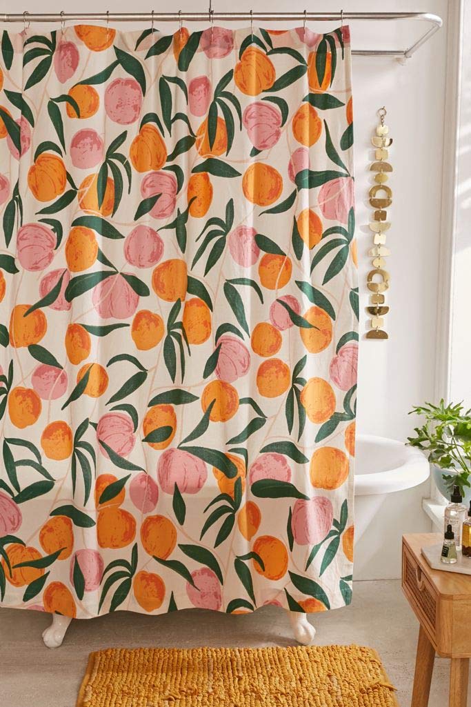 Orange Peach Shower Curtain
