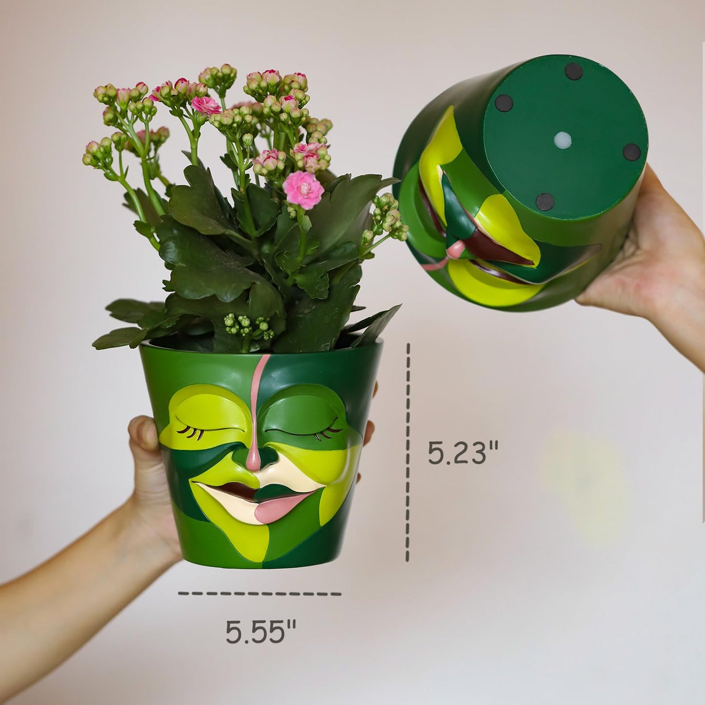 Unique Face Plant Pot with Drainage