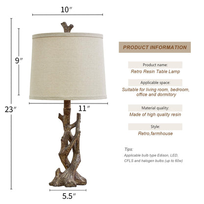 Rustic Farmhouse Table Lamp (Set of 2)