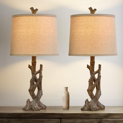 Rustic Farmhouse Table Lamp (Set of 2)
