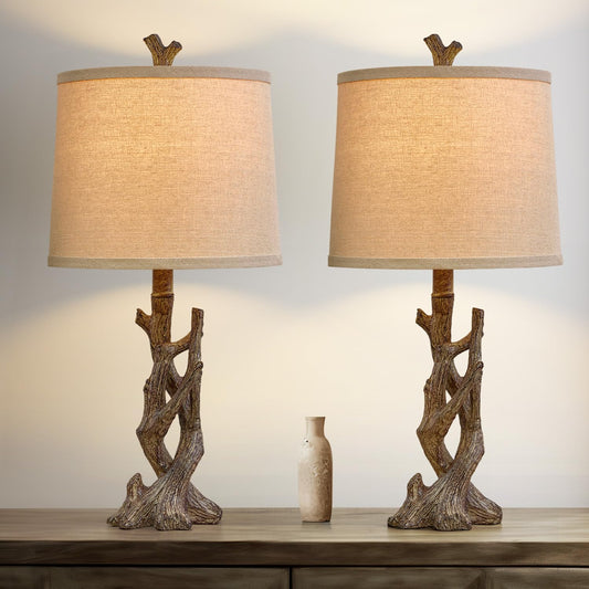 Rustic Farmhouse Table Lamp (Set of 2)