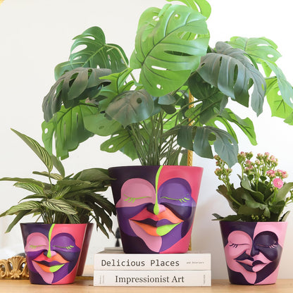 Unique Face Plant Pot with Drainage