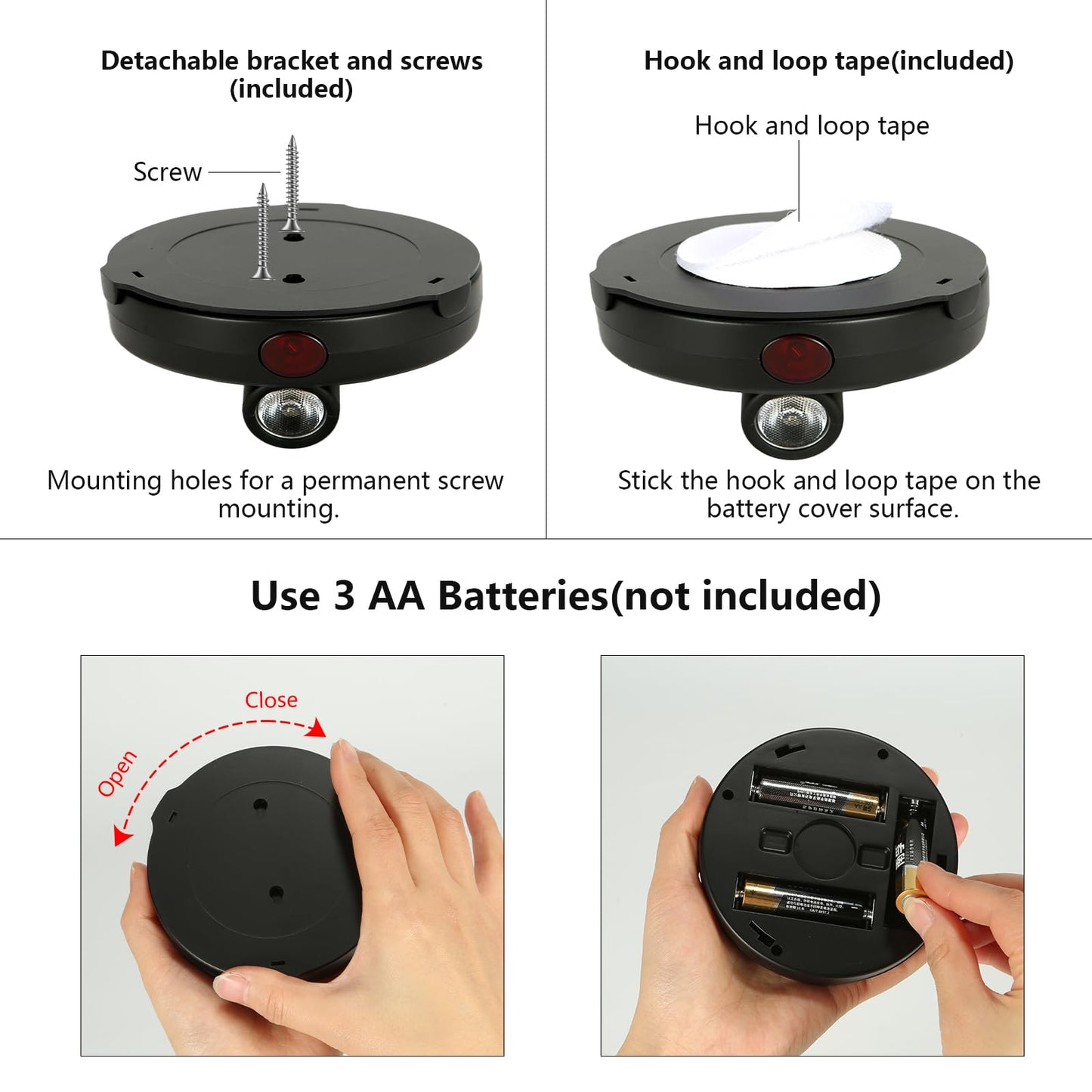 Cordless LED Spotlight with Remote – Pure Black