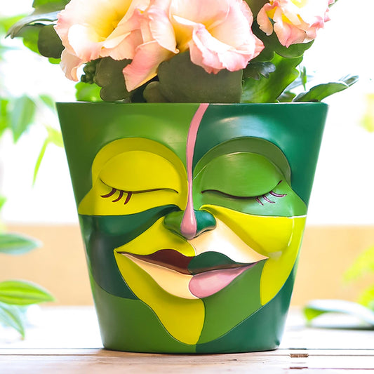 Unique Face Plant Pot with Drainage