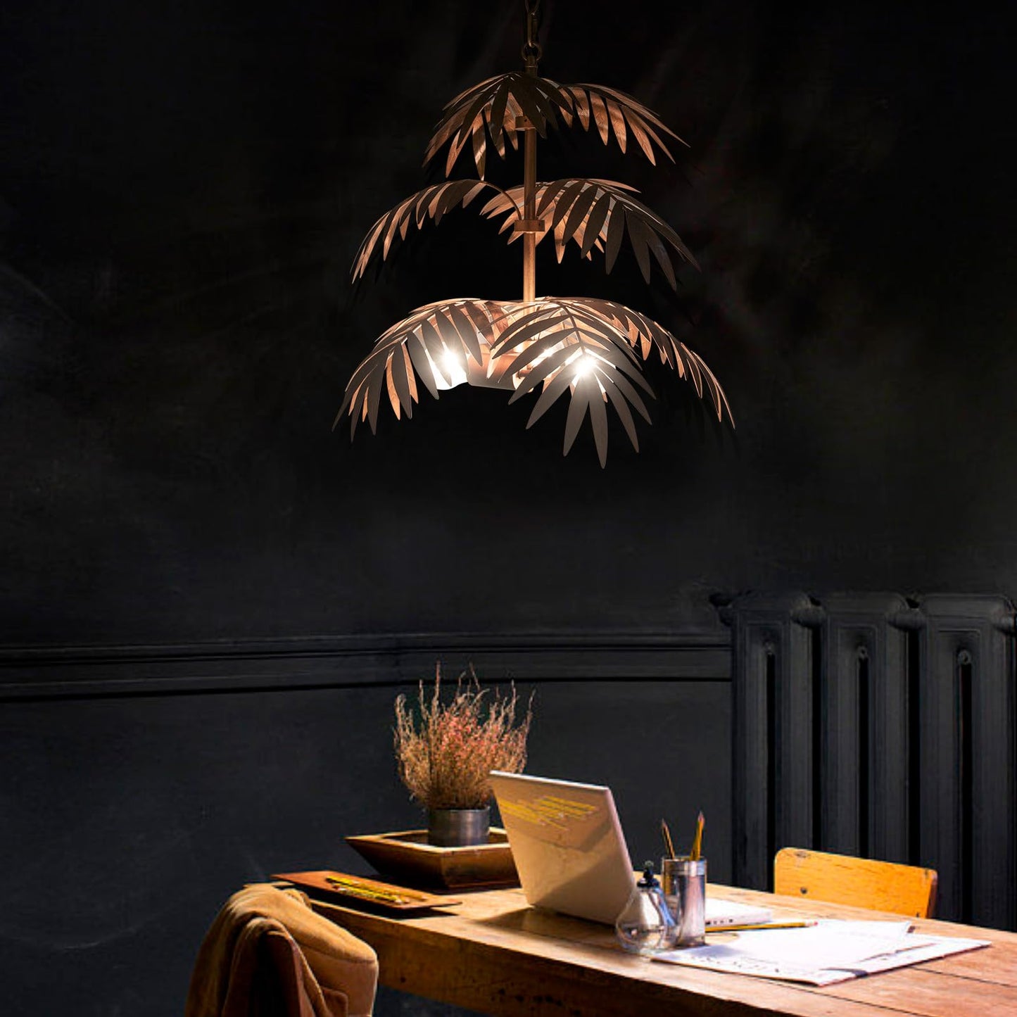 Bronze Palm Chandelier