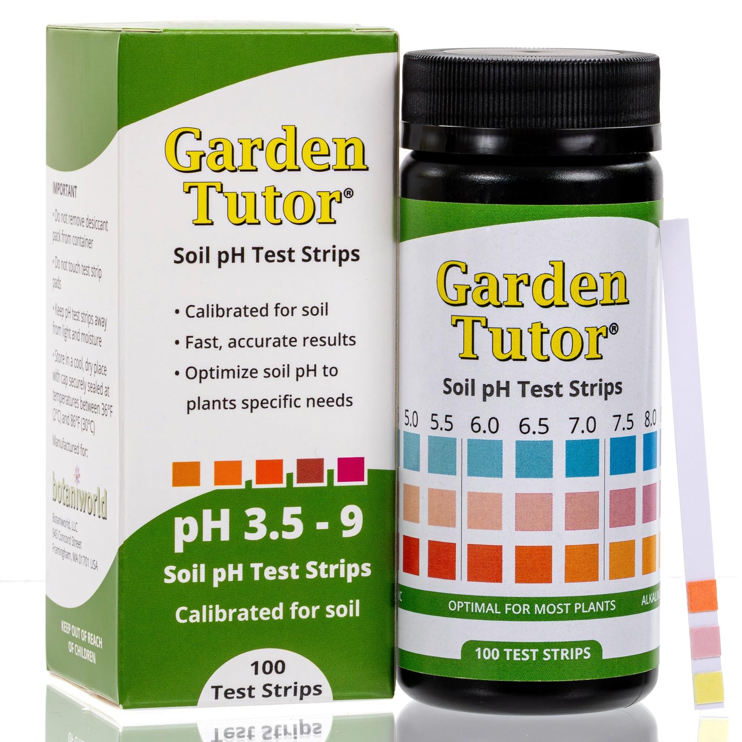 Soil pH Test Kit (3.5-9 Range) | 100 Soil pH Test Strips