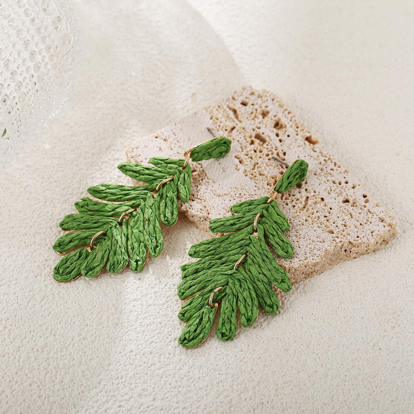 Long Palm Leaf Earrings